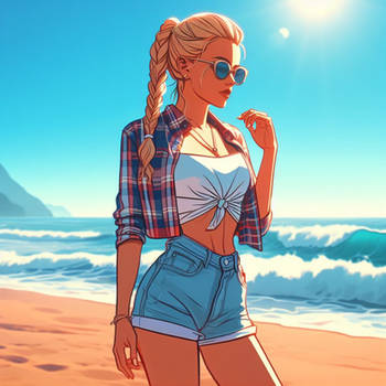 Betty Cooper at the beach 5