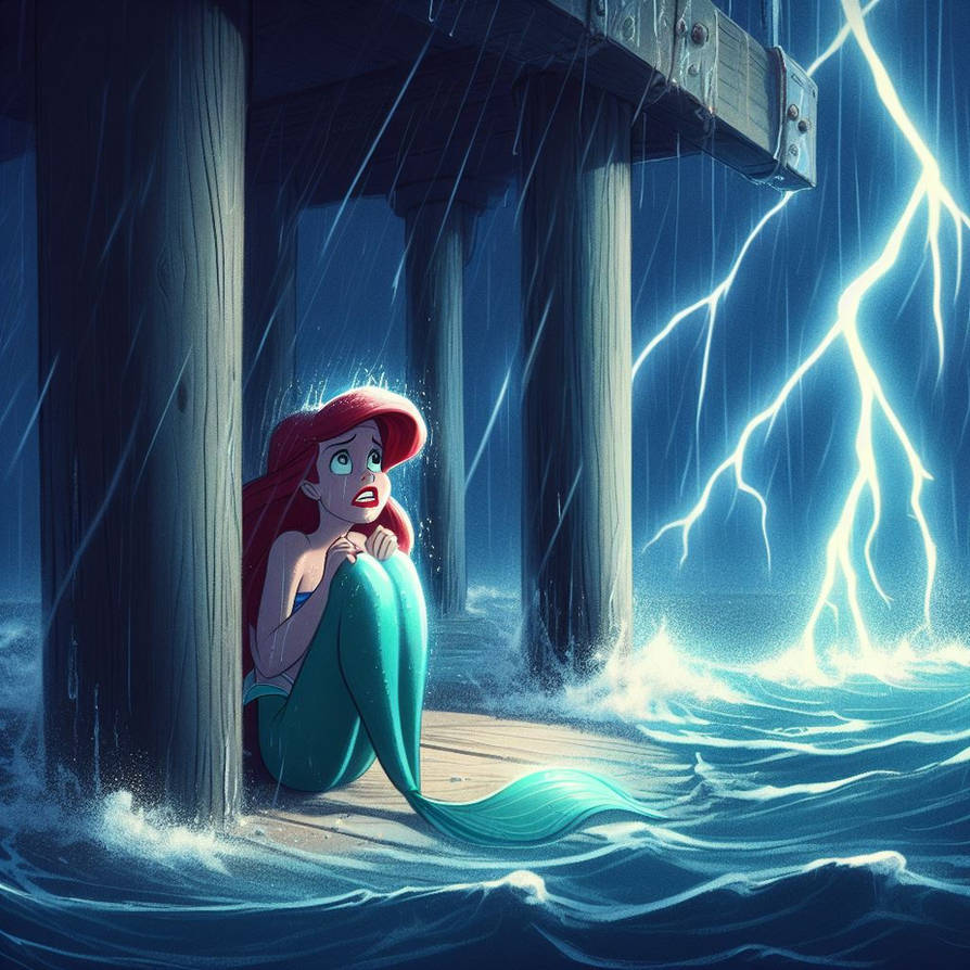Ariel, drenched and completely scared by the storm by FloodUnversed on ...