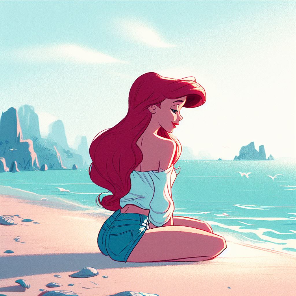 Ariel Enjoying The Glorious Sunrise On The Beach By FloodUnversed On ariel-enjoying-the-glorious-sunrise-on-the-beach-by-floodunversed-on