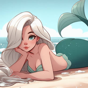 Ponytail White haired Ariel by FloodUnversed on DeviantArt