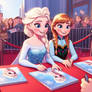 Elsa and Anna ready to sign autographs