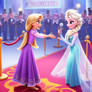 Rapunzel is happy for Elsa's screening