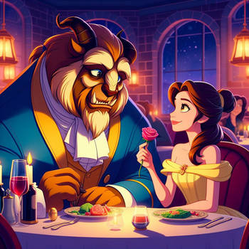 Belle is having a great time with the Beast