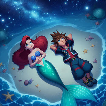 Ariel and Sora looking at the stars