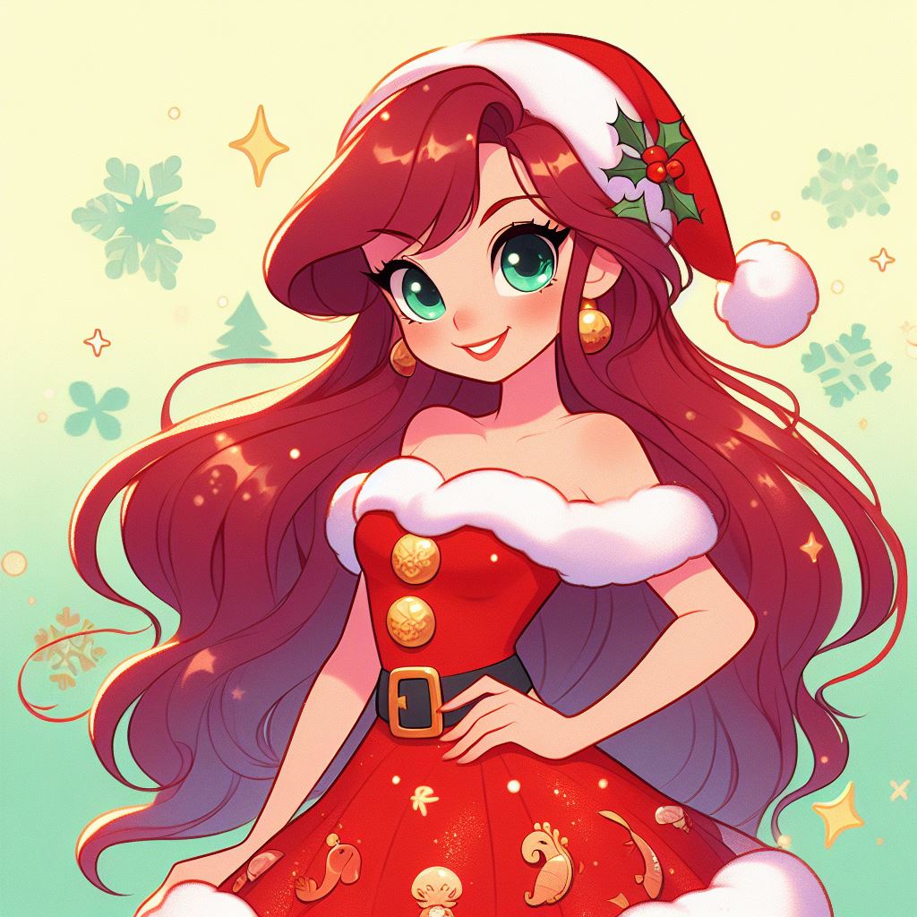 Ariel's all dressed for Christmas by FloodUnversed on DeviantArt