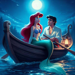 Eric takes Ariel out on a rowboat