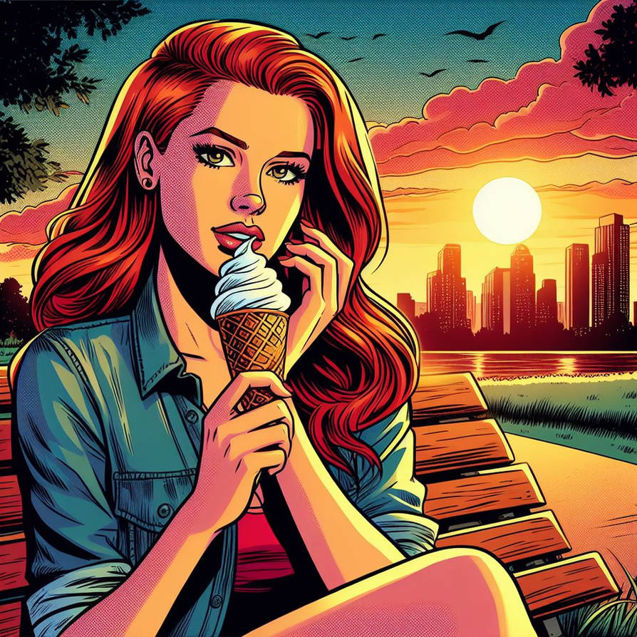 Cheryl enjoying an ice cream cone at the beach by FloodUnversed on ...
