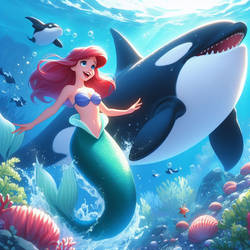 Ariel reunited with Spot the whale