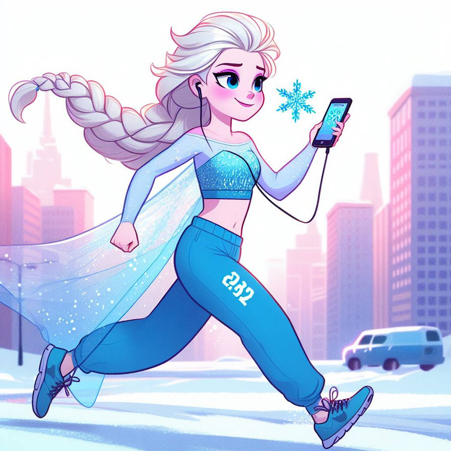 Elsa doing her daily run by FloodUnversed on DeviantArt