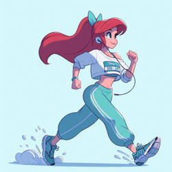 Ariel doing her daily run