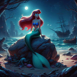 Ariel near a ship graveyard