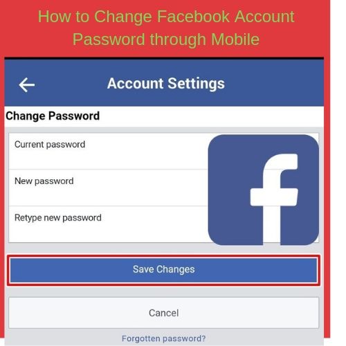 How To Change Facebook Password 
