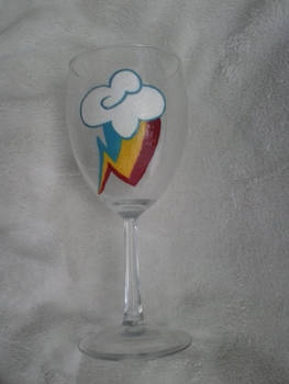 Hand Painted Rainbow Dash Wine Glass