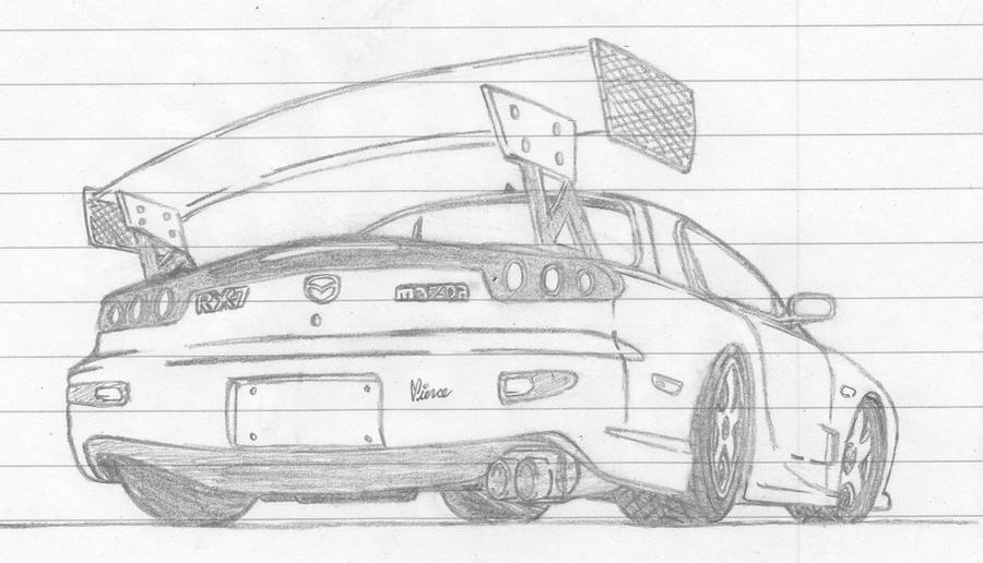 Mazda Rx 7 Draw Mazda Rx-7 by L8RF1R3 on DeviantArt