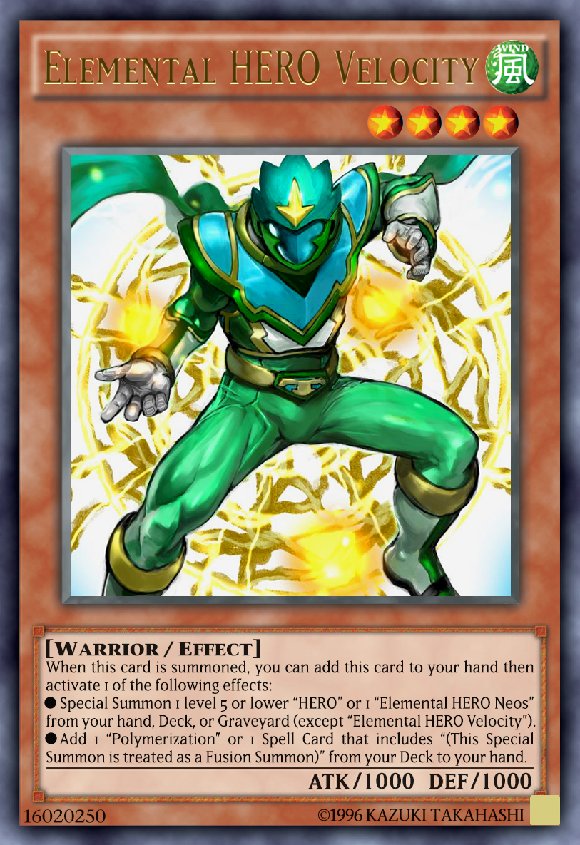Elemental HERO Velocity by PrimeAceJohn on DeviantArt Elemental HERO Velocity by PrimeAceJohn on DeviantArt