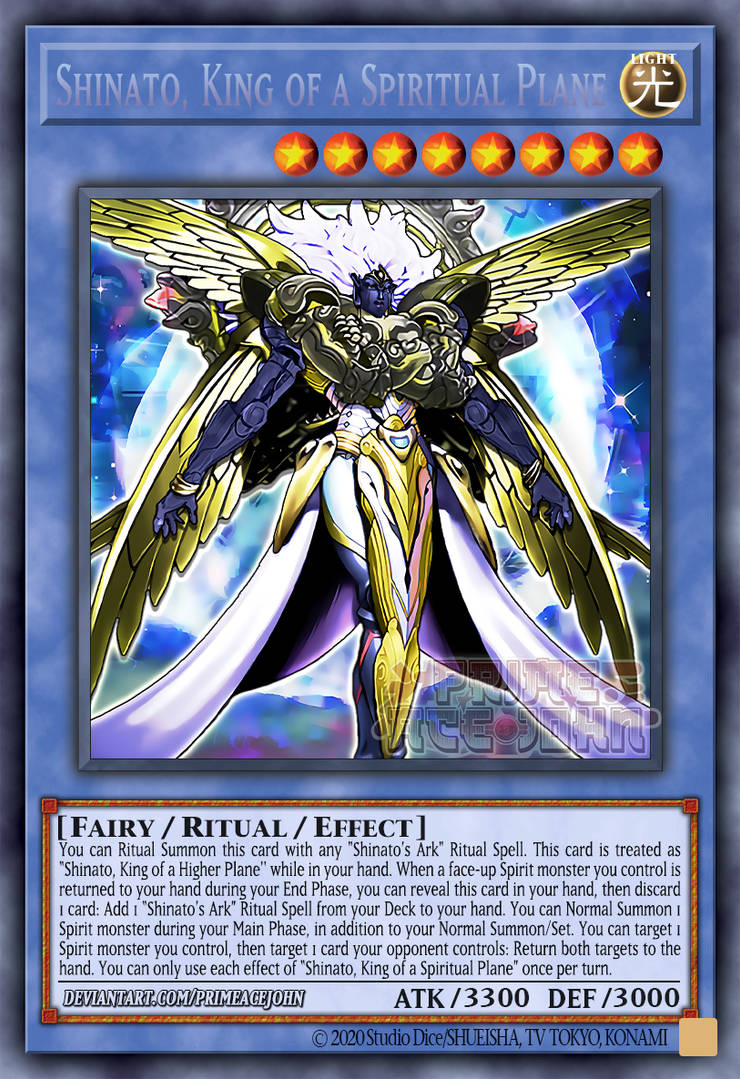 shinato yugioh card Shinato, King of a Higher Plane - Ultra inflict damage to your opponents Life Points equal to the original ATK of the destroyed monster Shinato, King of a Spiritual