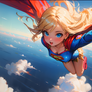 Super girl flying high