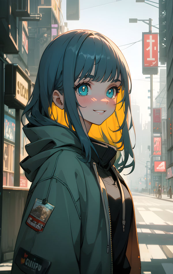 Chillhop anime girl by 0binobi on DeviantArt