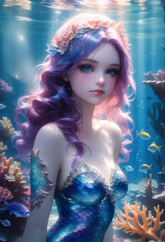 Cute calm mermaid