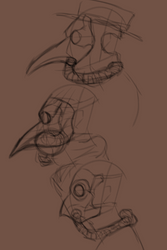 steampunk doctor's mask sketches