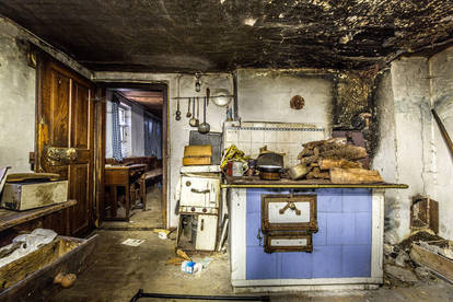 Very old kitchen abandoned over 40 years