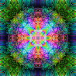 Shattered Rainbow Prism Mandala 3D