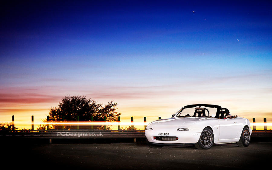 Light painted MX5 sunset