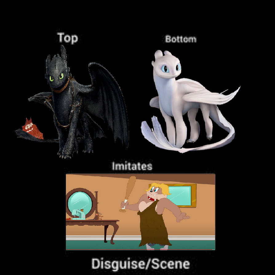 Toothless and Light Fury Imitate Spike and Tom by powerpup97 on DeviantArt