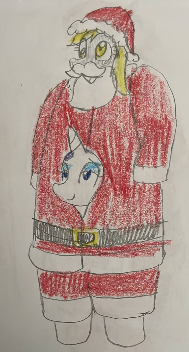 Santa TPT: Derpy and Rarity by powerpup97 on DeviantArt