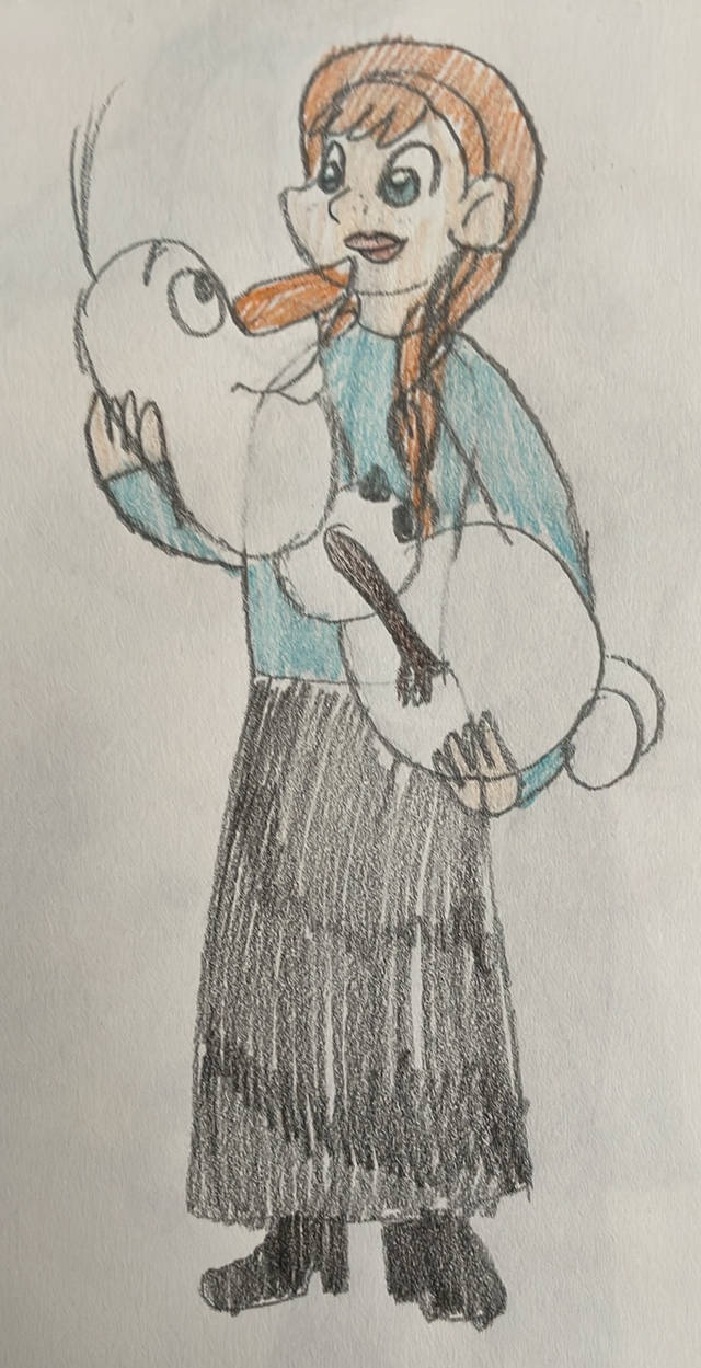 Bridal Carry Olaf and Anna by powerpup97 on DeviantArt