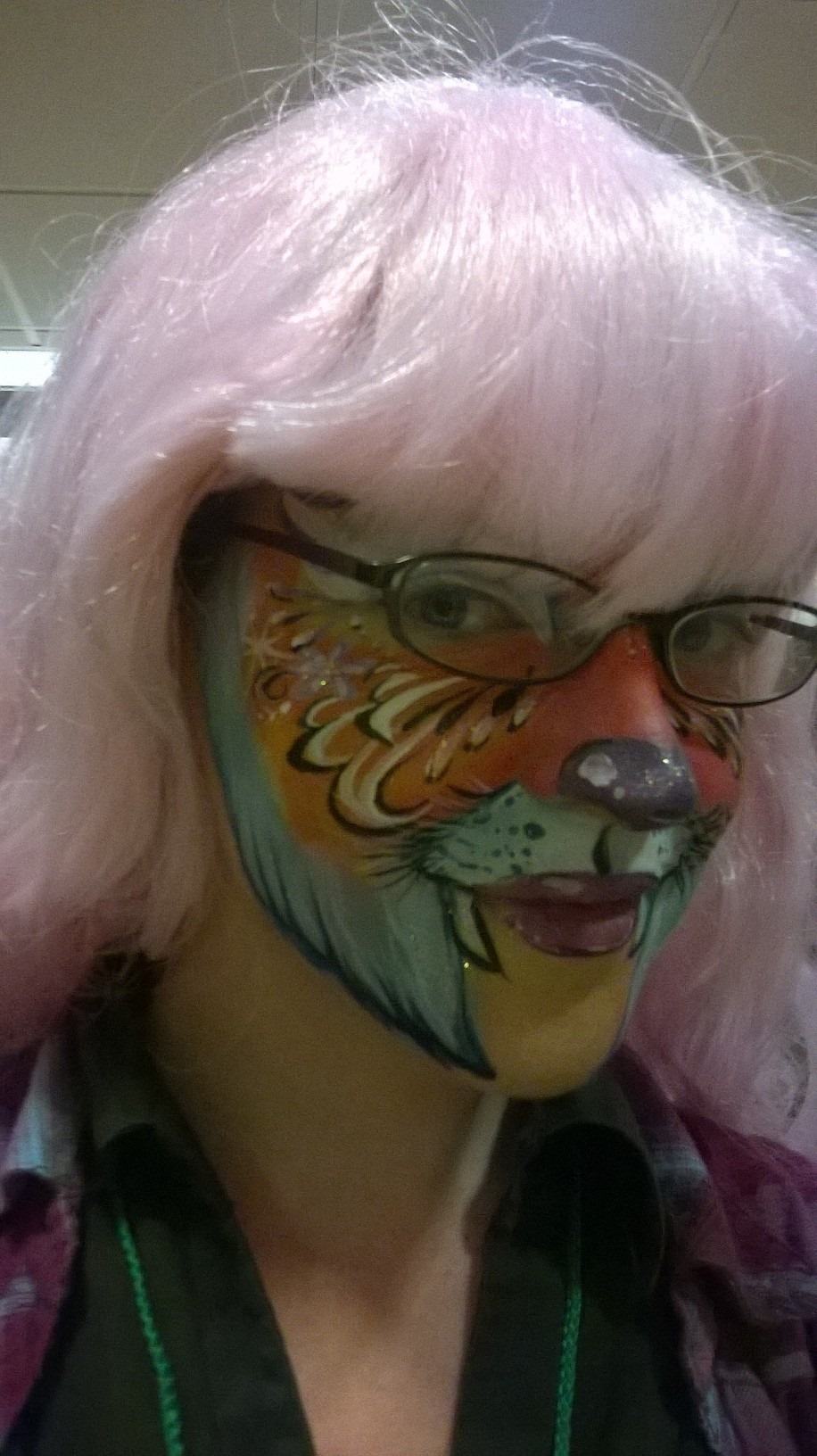 The pink haired feline Face Painter