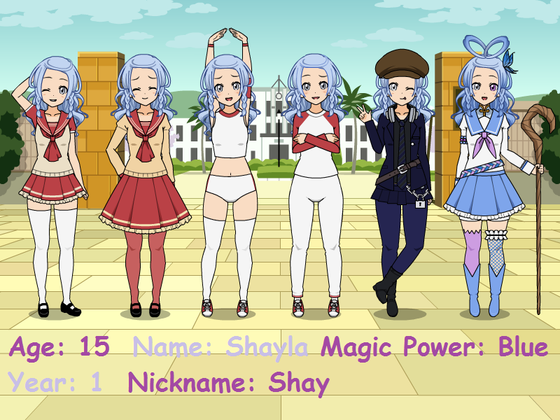 Shayla, the awkward 1st year magical girl