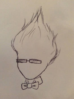 Grillby pen sketch