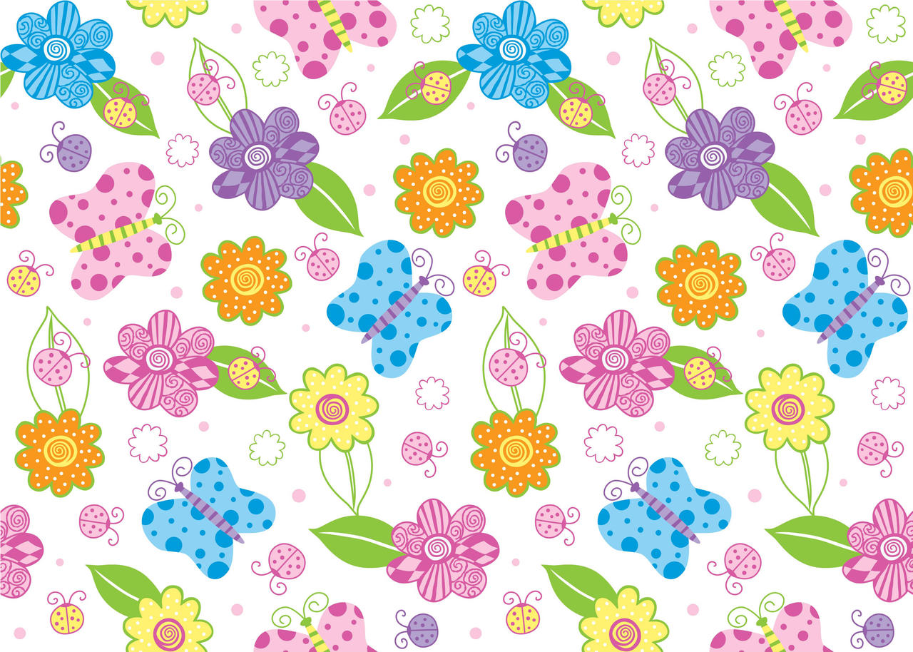 Funky Flowers and Butterfly Print