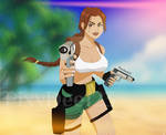 Tomb Raider - on the beach by PixyDee123