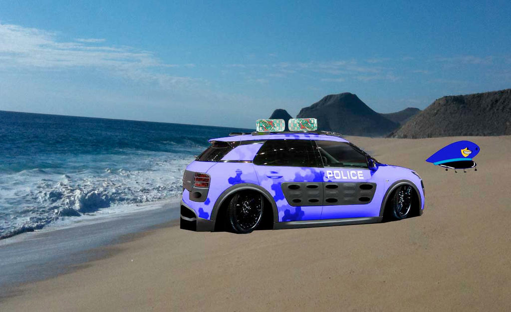 Police Hat With Police Citroen C4 Cactus