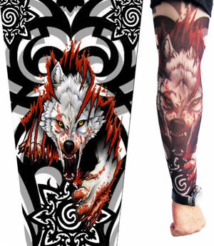 Fierce Wolf Tattoo Sleeves