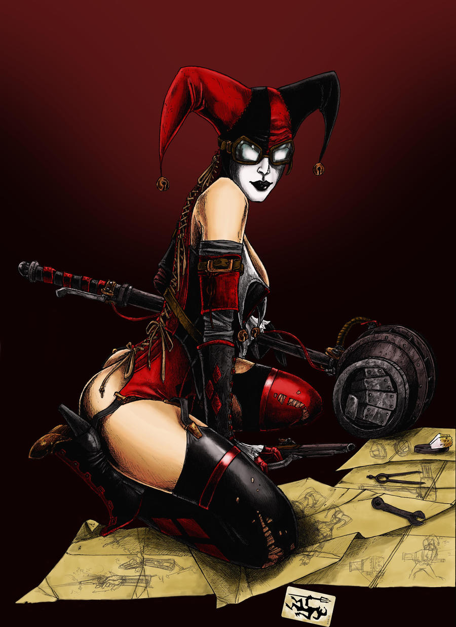 Steammpunk Harley Quinn Colour by odingraphics