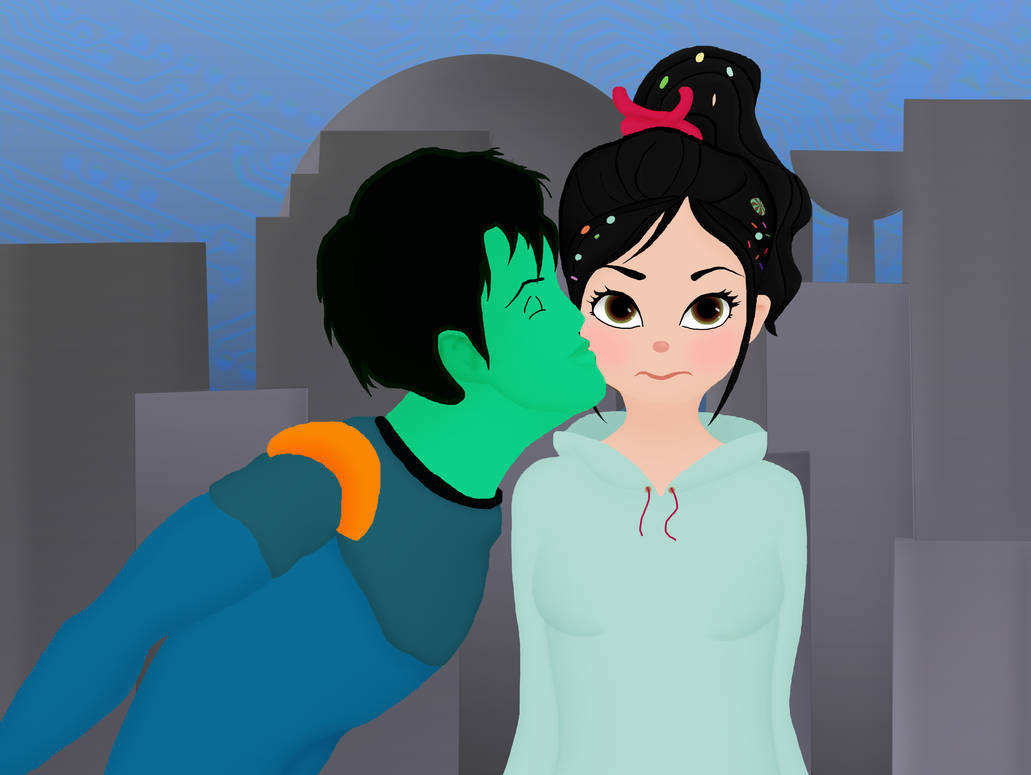 Little Enzo Matrix and Vanellope Von Schweetz by marylizabetha
