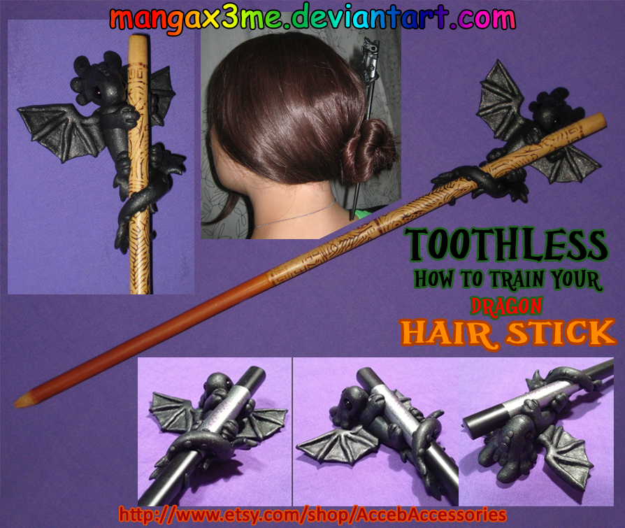 HTTYD Toothless Hair Stick by MangaX3me on DeviantArt