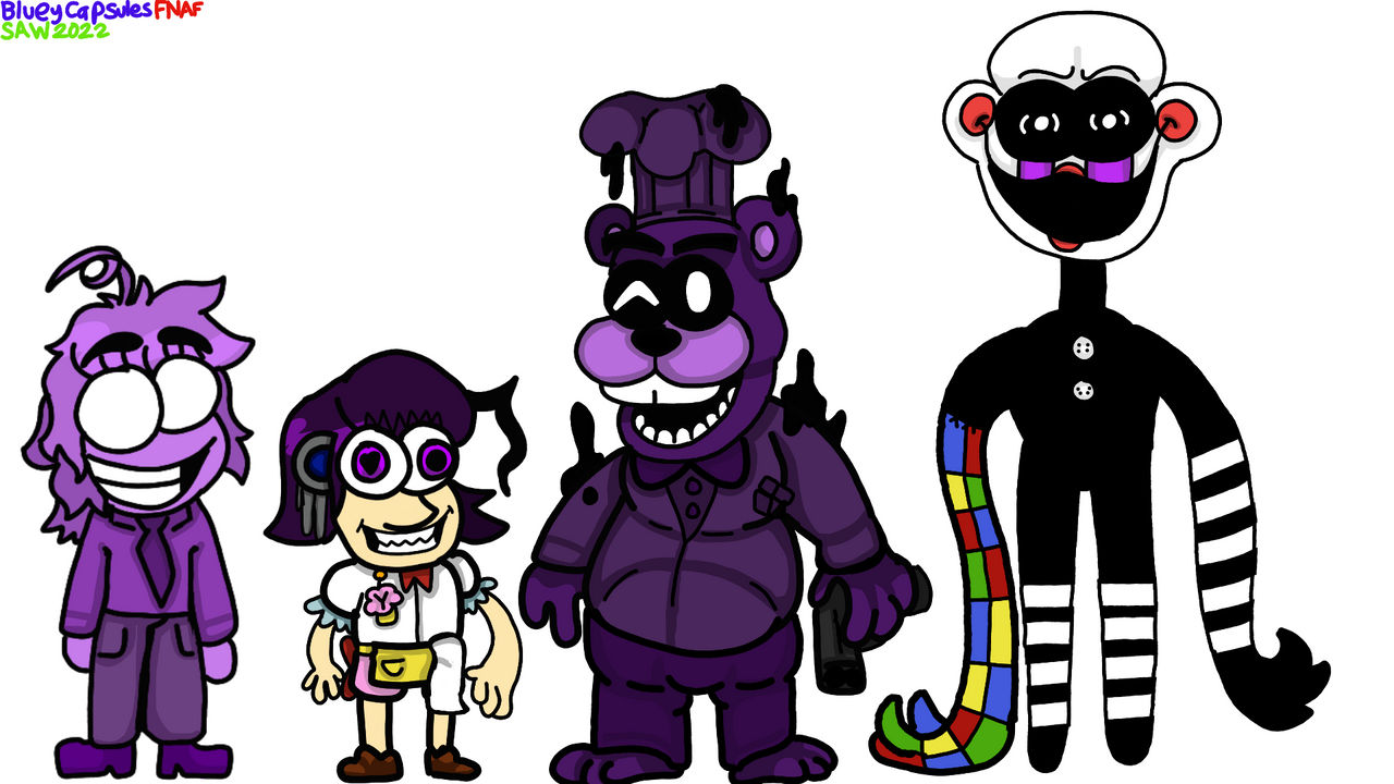 A few BlueyCapsules characters I've made so I can stop changing my designs  : r/GachaFnaf