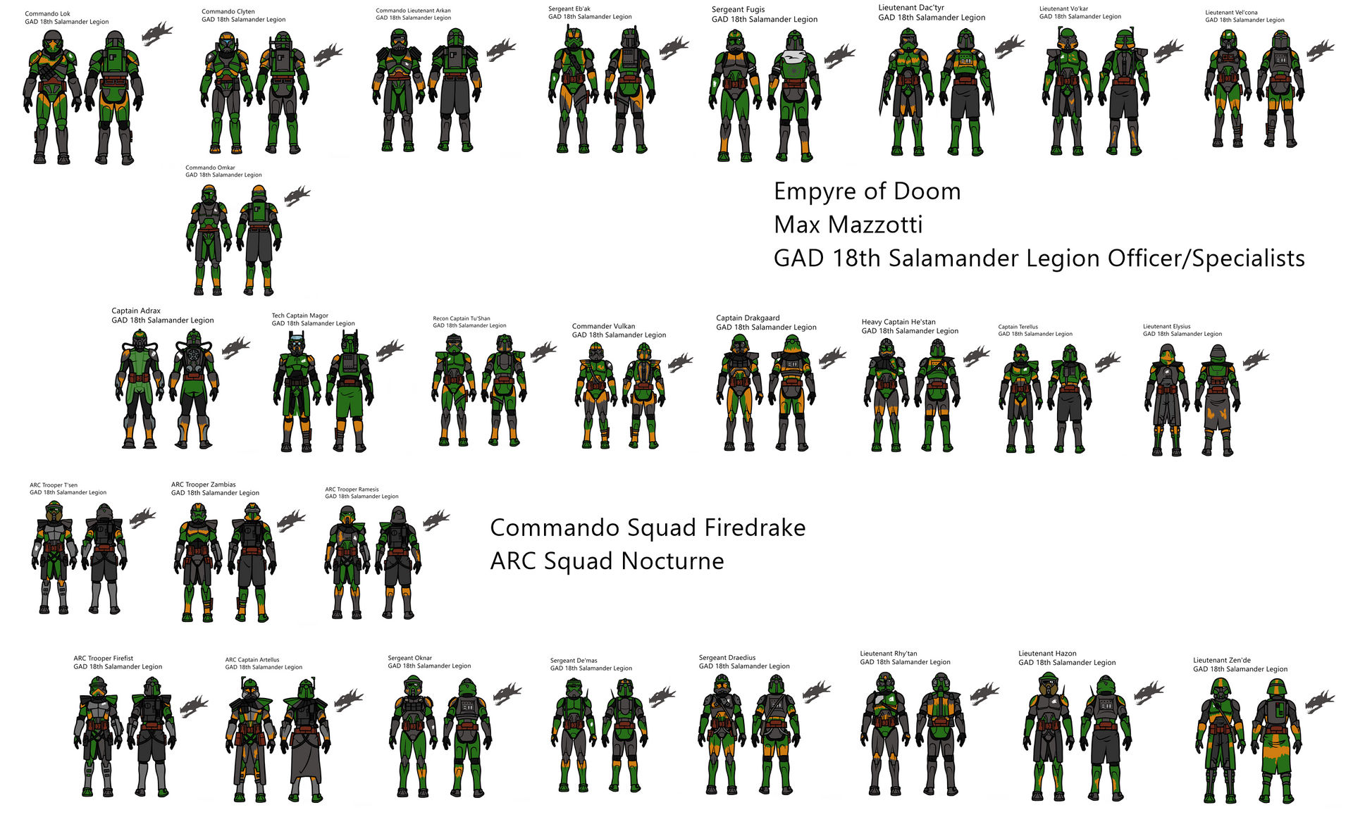 GAD 18th Salamander Legion Officers Collage by VergilGoblin on DeviantArt