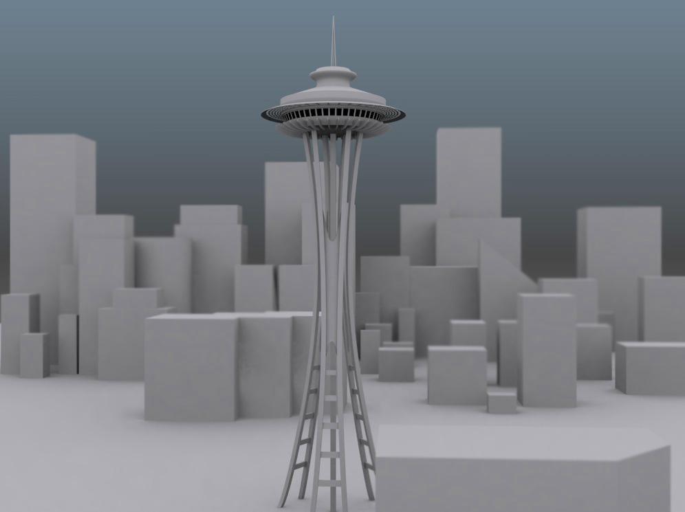 Space Needle (Seattle Skyline 3D Sketch)