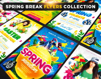 Spring Break Flyers Collection by 4ustudio