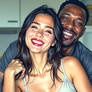 Smile Couple Brunette Embrace Happiness