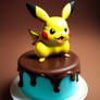 Pikachu on chocolate cake / Version 1