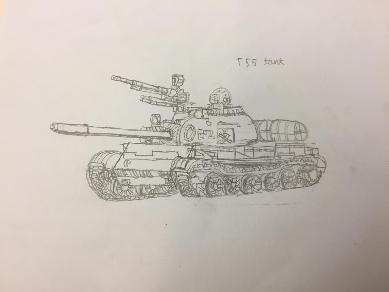 T55 Drawing T-55 tank by 140208ml on DeviantArt