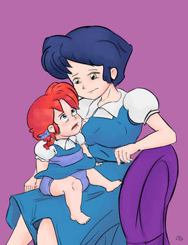 Ranma and Mama Akane Bonding Time (Art Trade)