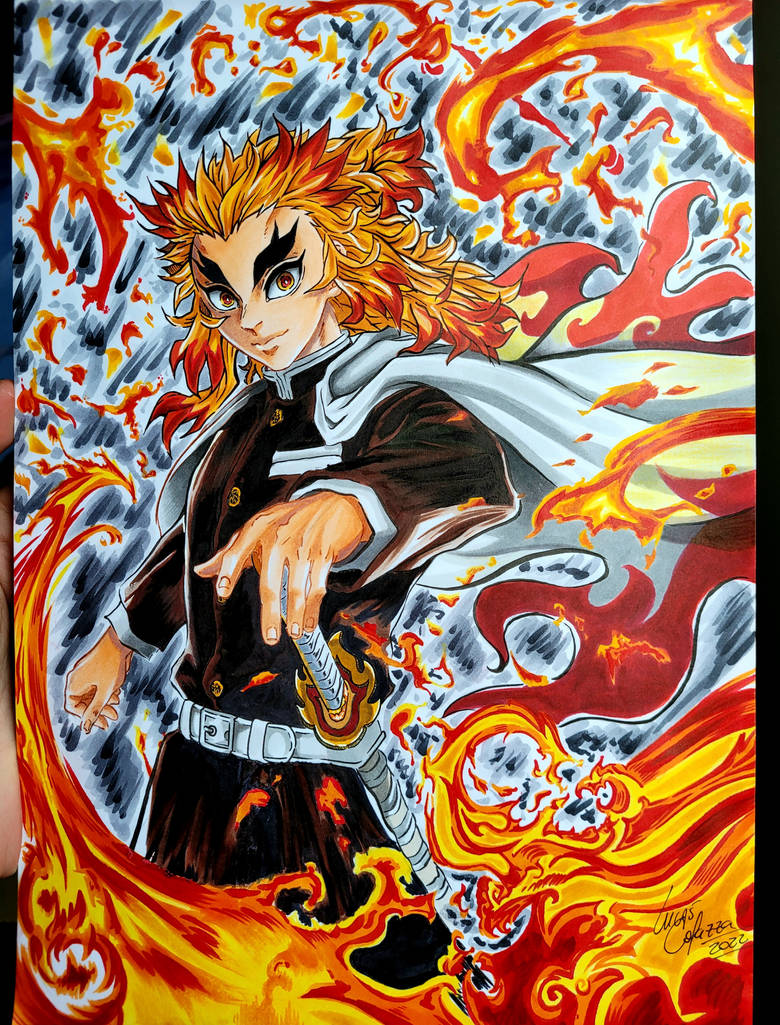 Kyojuro Rengoku of Demon Slayer by Lucas-Colazza on DeviantArt