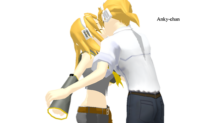 Rin and Len Kiss MMD